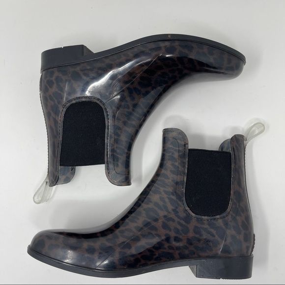 Sam Edelman Tinsley Rain Boots Dark Leopard Women's Size 9M Chelsea Round Toe - Picture 6 of 12
